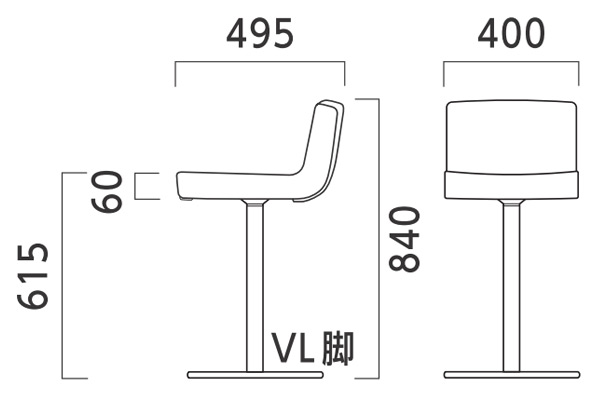 タッソカウンターDH スタンド脚