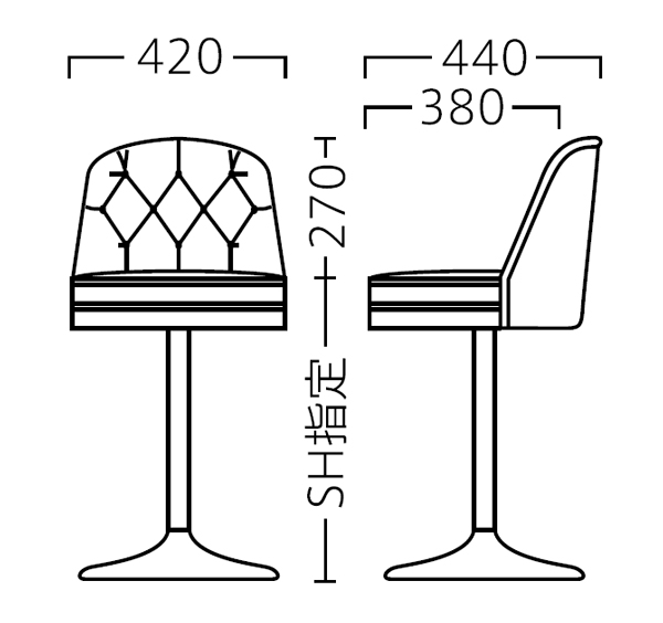 C-3338 スタンドイス（脚GT851-Aセット）