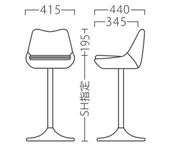 C-3343 スタンドイス（脚GT851-Aセット）