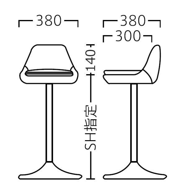 C-3342 スタンドイス（脚GT851-Zセット）