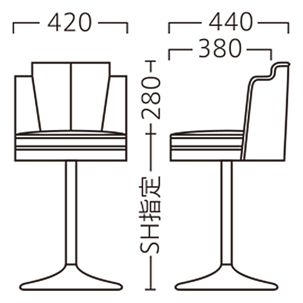 C-3340 スタンドイス（脚GT851-Aセット）