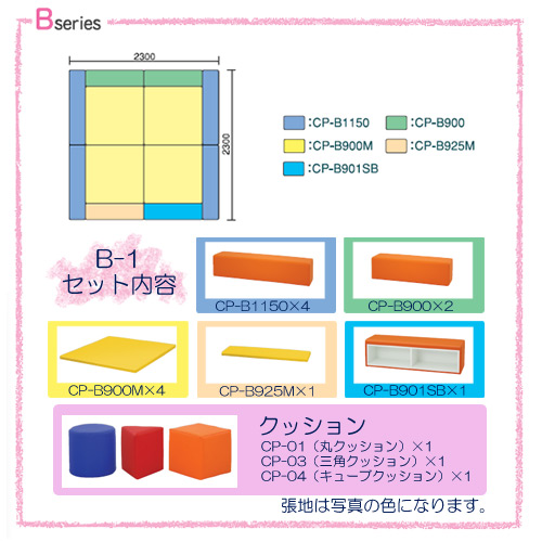 B-1セット（クッション込）※別売マジックテープ必要数 20枚